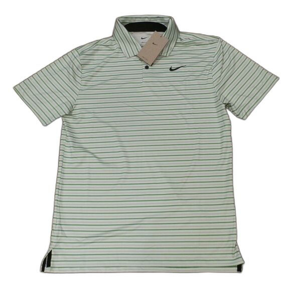 Nike Dri-Fit Men's Golf Shirt Short Sleeve Striped Green Polo Size Small NWT - Picture 1 of 2